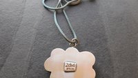 Fossil Clam Shell Scalloped Edge Oxidized Sterling Silver Pendant Necklace