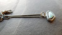 Royston American Turquoise Oxidized Sterling Silver Rope Trim Dainty Pendant Necklace