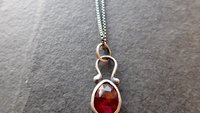 Rosecut Dark Burgundy Wine Garnet Sterling Silver 14K Gold Minimalist Pendant Necklace