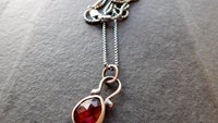 Rosecut Dark Burgundy Wine Garnet Sterling Silver 14K Gold Minimalist Pendant Necklace