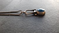 Neon Blue Rosecut Kyanite Oxidized Sterling Silver Hinge Pendant Necklace