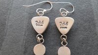 Rust Red Gold Petrified Fern Stones Garnet Dangles Oxidized Sterling Silver Earrings