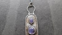 Tanzanite Multi Stone Patterned Sterling Silver Pendant Necklace