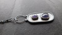 Tanzanite Multi Stone Patterned Sterling Silver Pendant Necklace