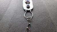 Tanzanite Multi Stone Patterned Sterling Silver Pendant Necklace