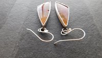 Orange Yellow Fossil Coral Sterling Silver Dangle Earrings