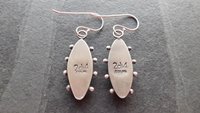 Forest Green Mauve Pink Ocean Jasper Oxidized Sterling Silver Dotted Dangle Earrings