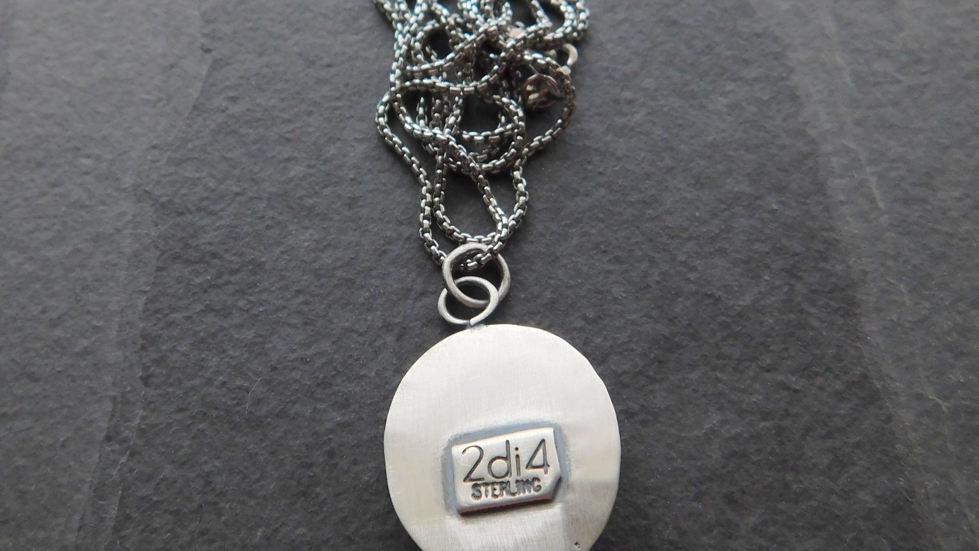 Pyritized Ammonite Negative Stone Stamped Sterling Silver 14k Gold Mixed Metal Pendant Necklace