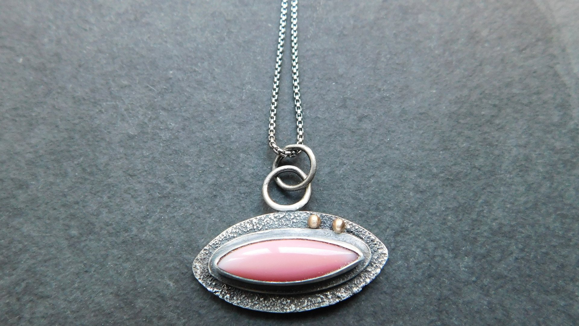 Pink Conch Shell Textured Sterling Silver Everyday Pendant Necklace