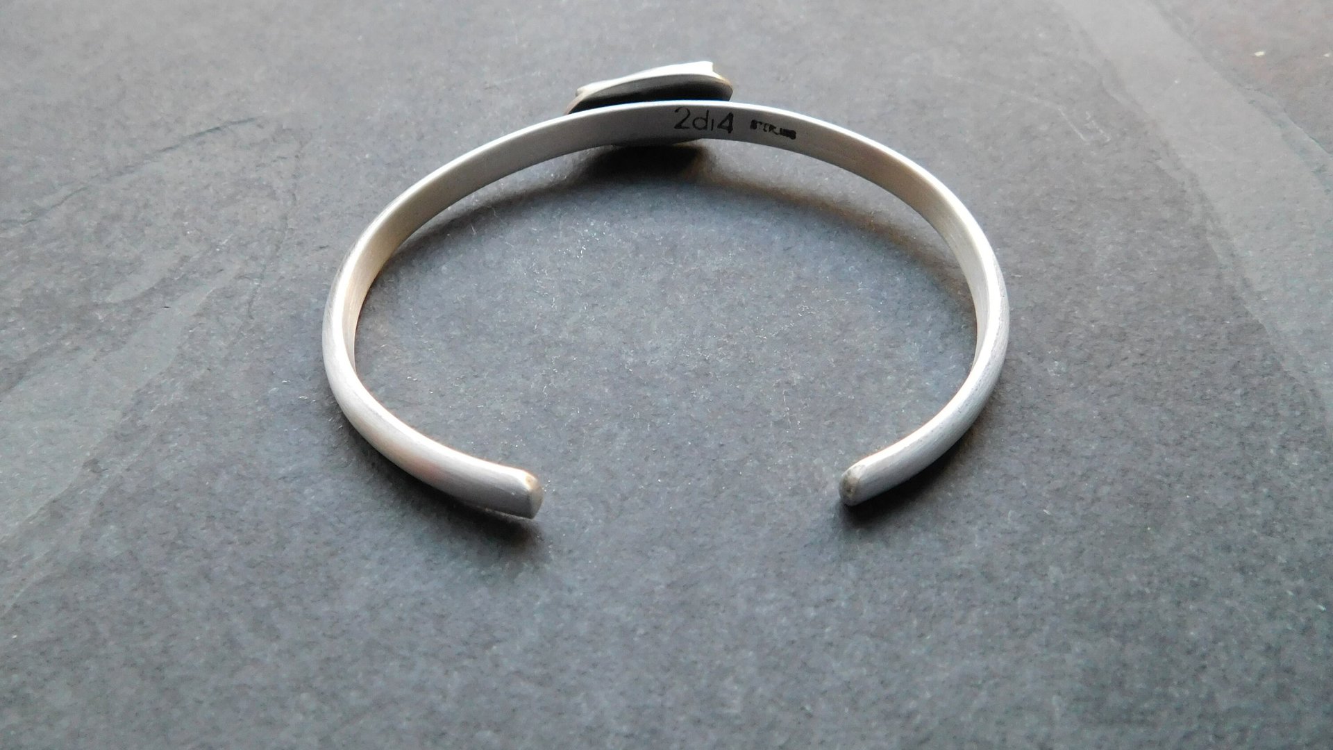 Quartz Crystal Red Hematite Phantom Inclusion Sterling Silver Cuff Bracelet