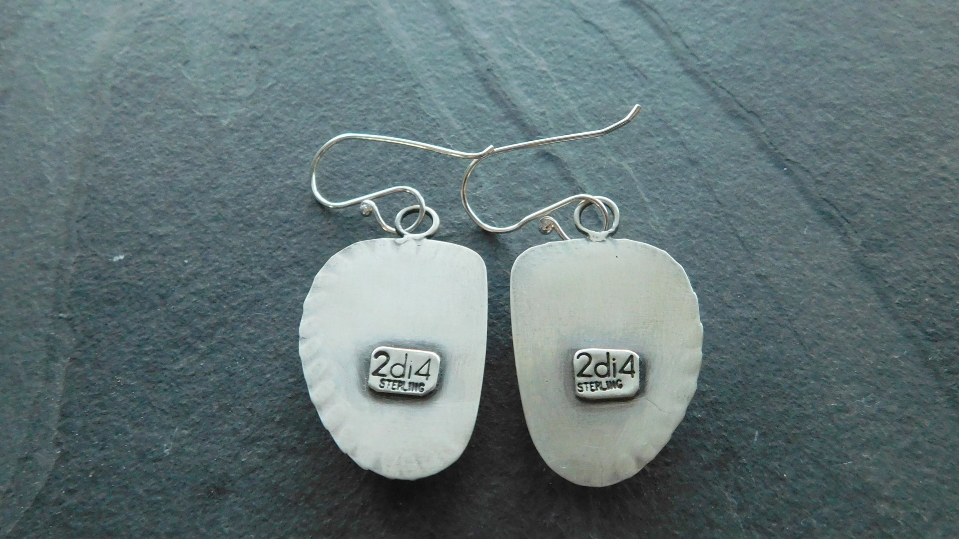 Rose Pink Sapphire Sterling Silver Stamped Dangle Earrings