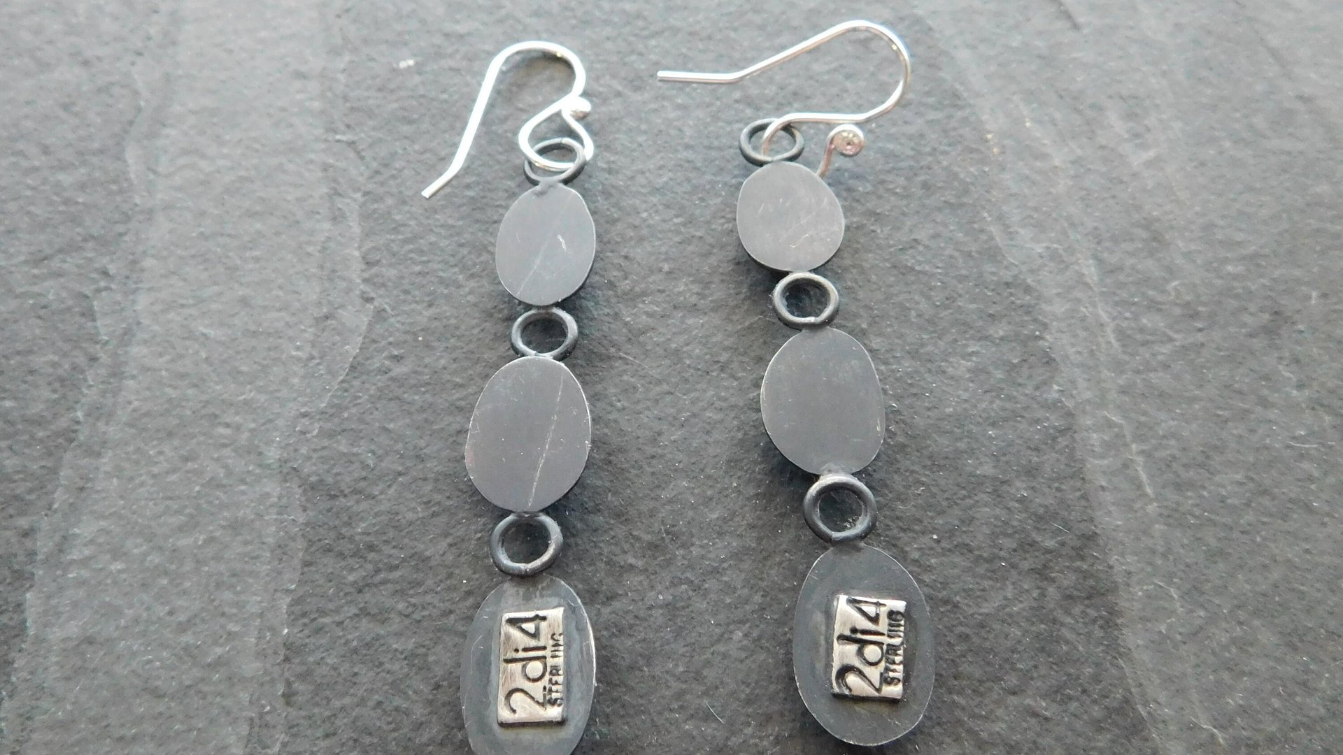 Citrine Iolite Garnet Multi Stone Oxidized Sterling Silver Long Gemstone Dangle Earrings