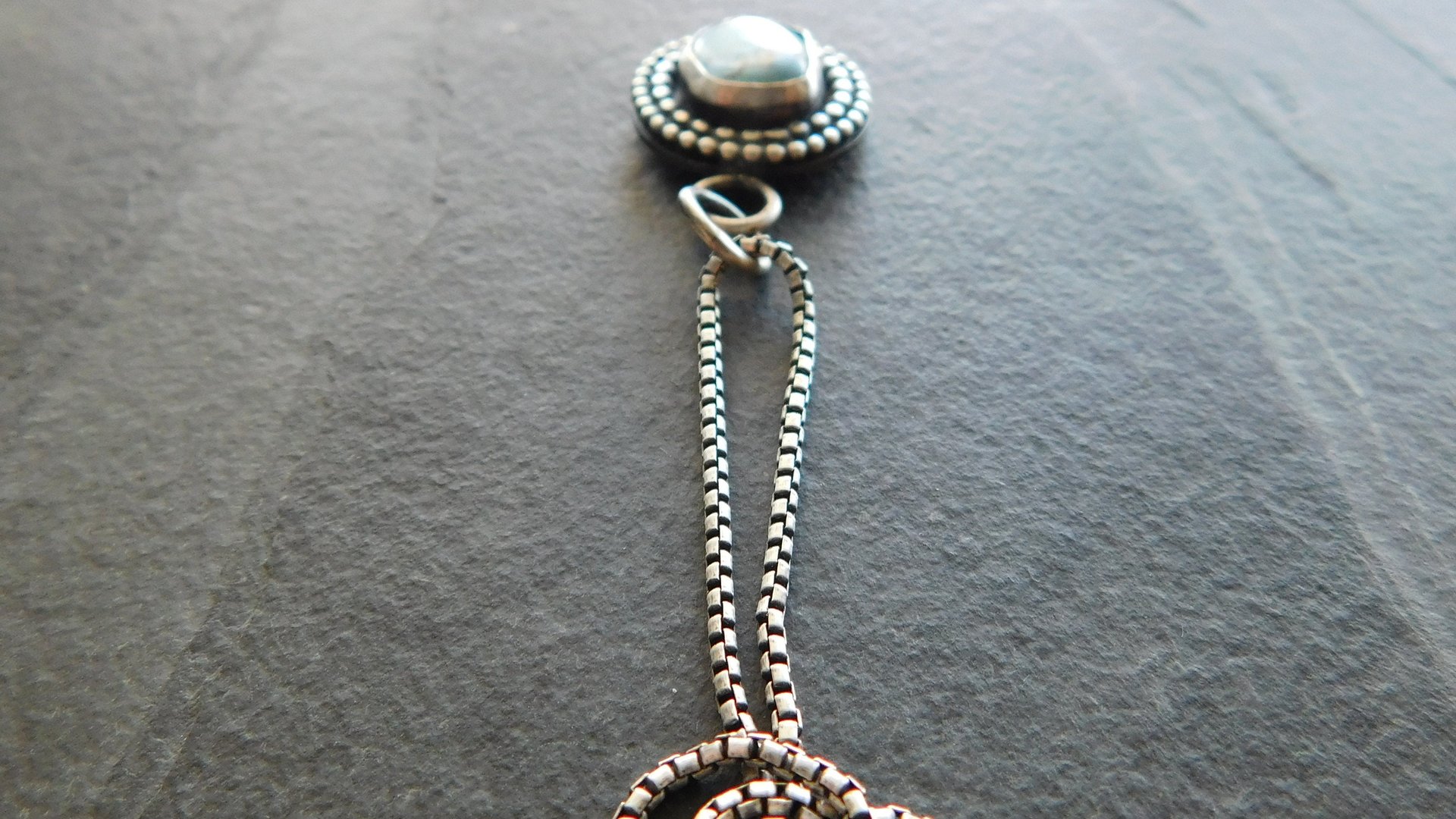 Kazakhstan Golden Hill Lavender Turquoise Nugget Sterling Silver Pendant Necklace