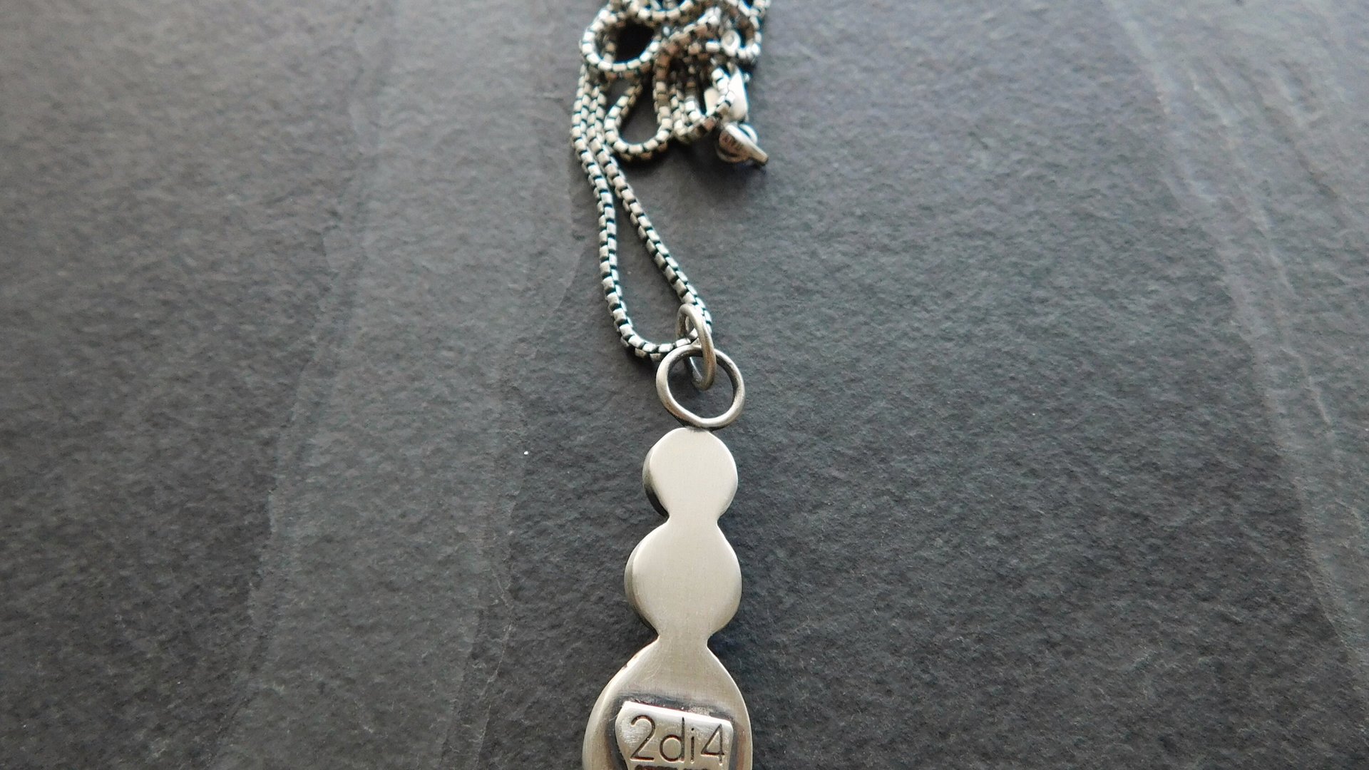 Grey Moonstone Aquamarine Grey Diamond Multi Stone Oxidized Sterling Silver Pendant Necklace