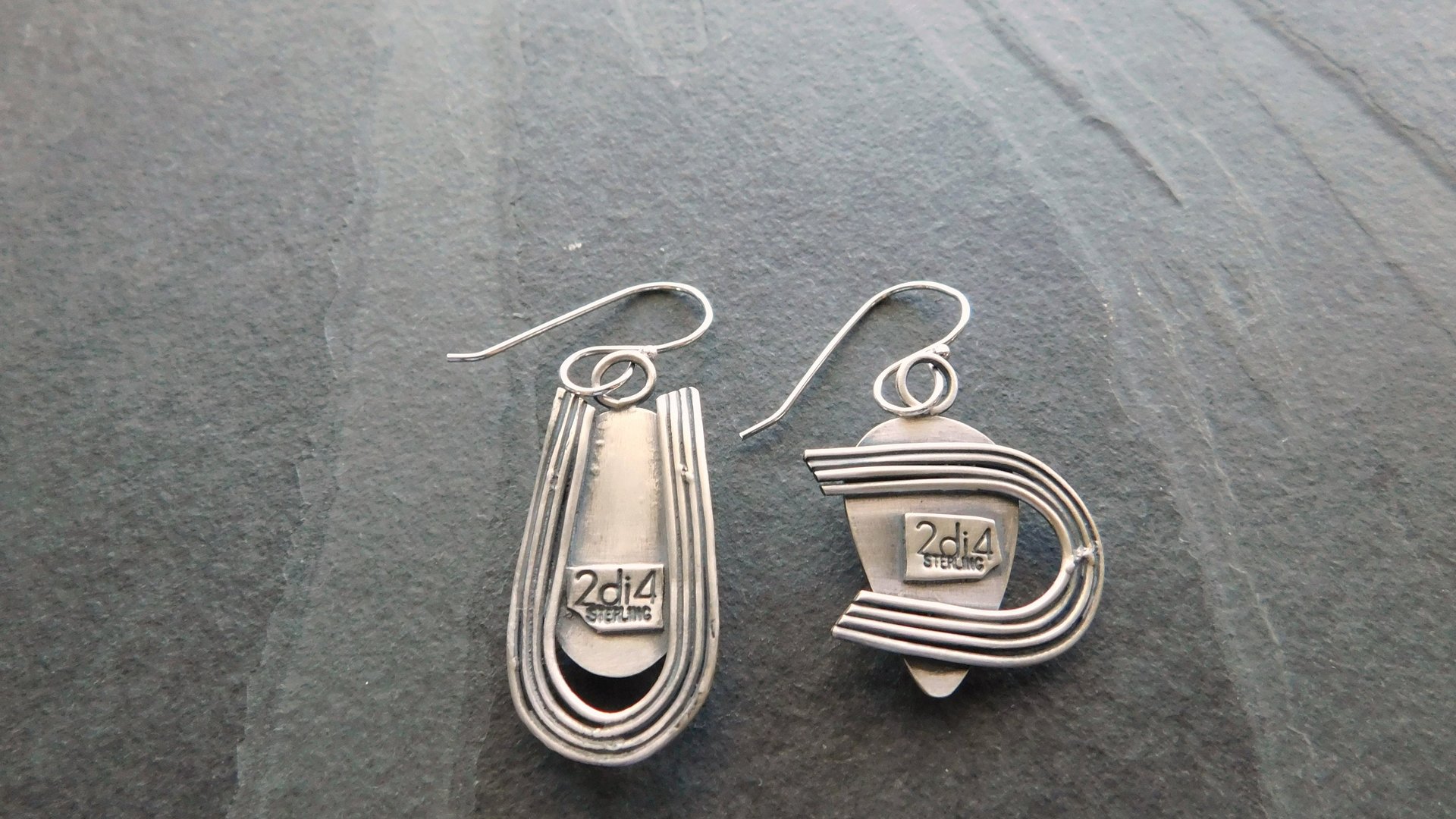 Brown Grey Botswana Agate Sterling Silver Mismatched Earrings