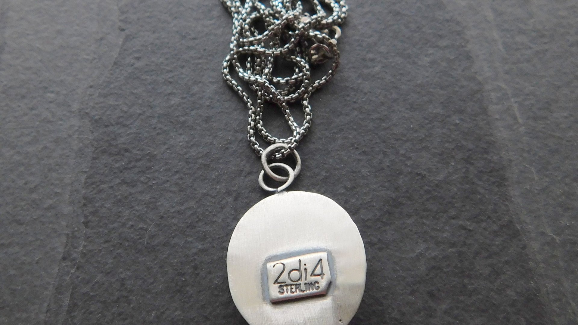 Pyritized Ammonite Negative Stone Stamped Sterling Silver 14k Gold Mixed Metal Pendant Necklace