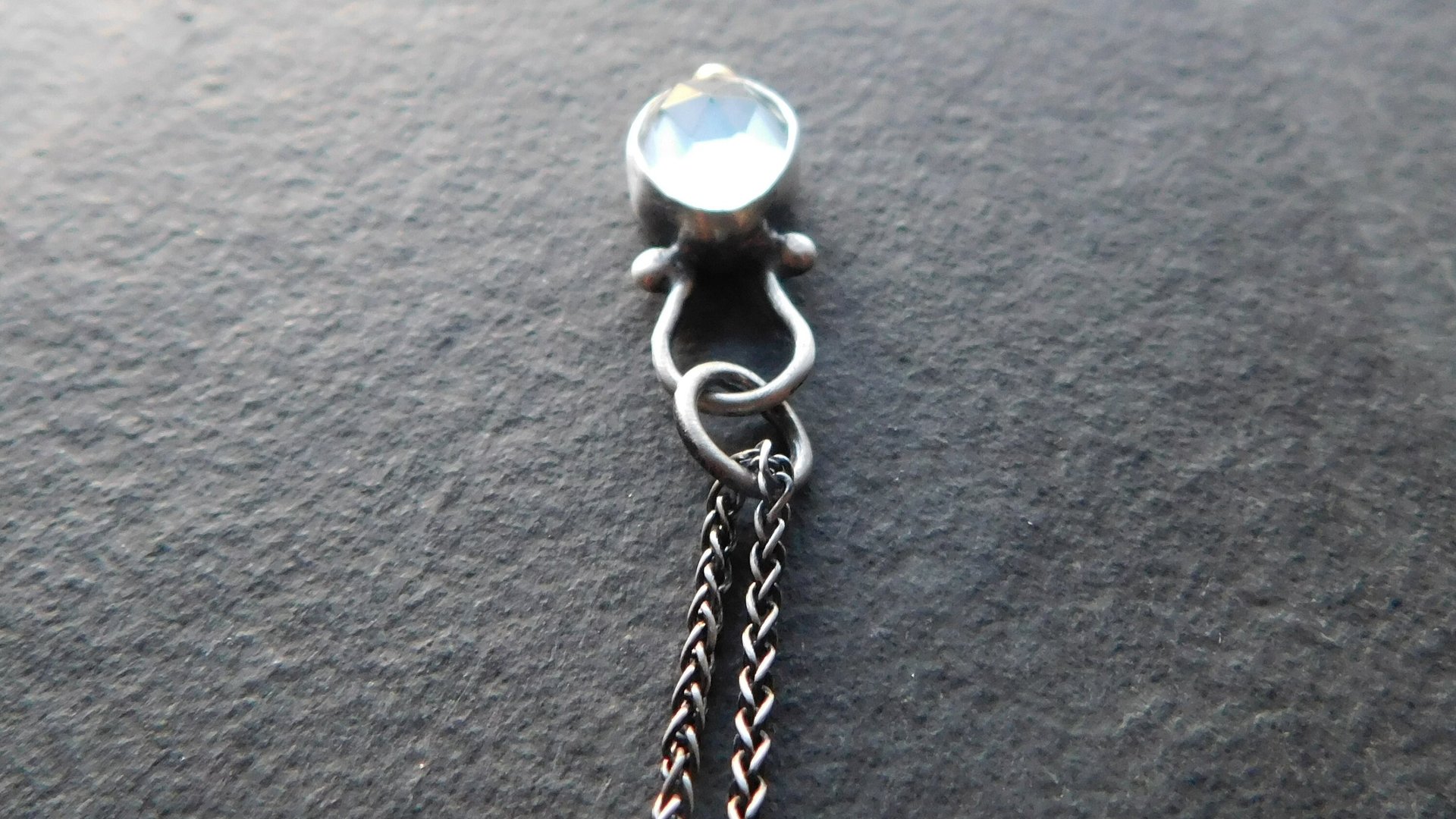Rosecut Aquamarine Sterling Silver 14K Gold Minimalist Pendant Necklace