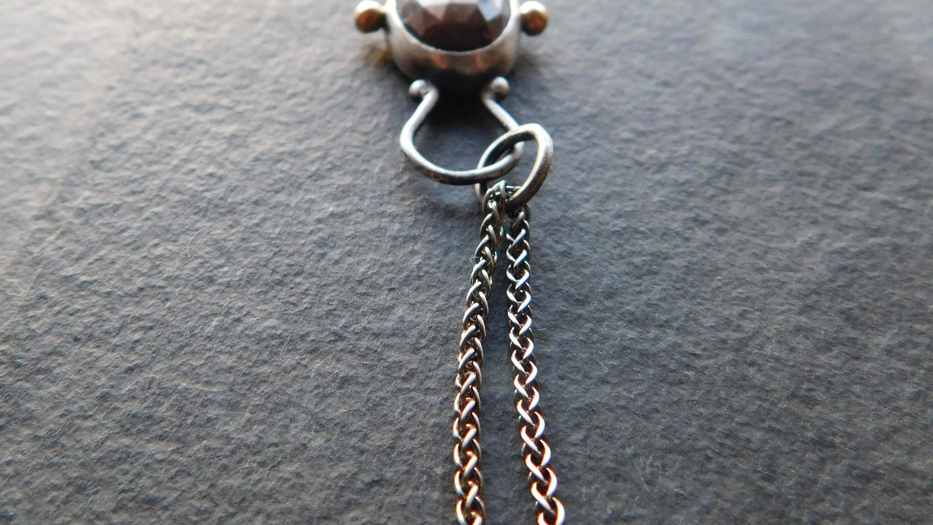 Chocolate Brown Sapphire Sterling Silver 14K Gold Minimalist Pendant Necklace