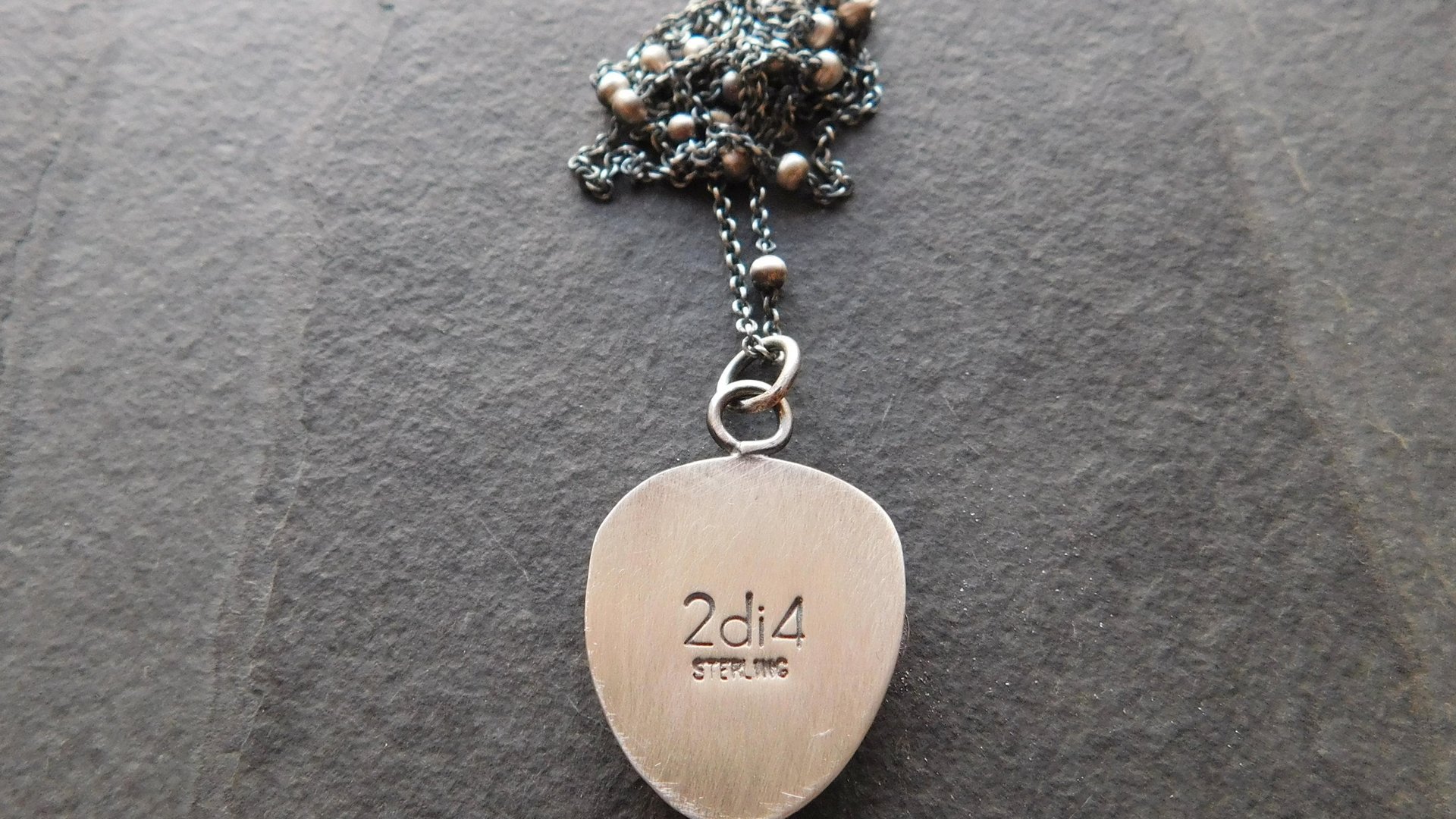 Teal Moss Kyanite Textured Sterling Silver Pendant Necklace