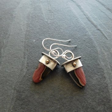 Agua Nueva Agate Mixed Metal Sterling Silver 14K Gold Dangle Earrings