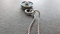 Earth Tone Colored Diamond Sterling Silver Modernist Wire Pendant Necklace