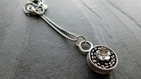 Sterling Silver Ornate Flower Wire Modern Industrial Floral Pendant Necklace