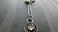 Sterling Silver Ornate Flower Wire Modern Industrial Floral Pendant Necklace