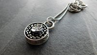 Sterling Silver Ornate Flower Wire Modern Industrial Floral Pendant Necklace