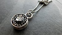 Sterling Silver Ornate Flower Wire Modern Industrial Floral Pendant Necklace