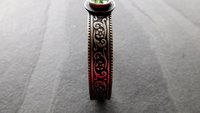 Pink Green Tourmaline Multi Stone Oxidized Sterling Silver Ornate Floral Wire Cuff Bracelet