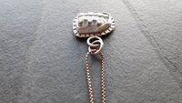 Fossil Clam Shell Sterling Silver Stamped Beach Pendant Necklace