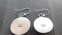 Operculum Shell Dark Green Tourmaline Textured Sterling Silver Dangle Earrings